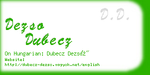 dezso dubecz business card